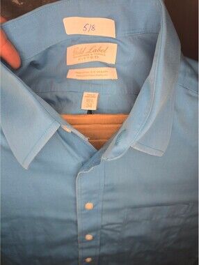 Gold Label Fitted Light Blue Dress Shirt Size 16.5 34